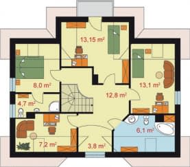Rzut projektu SALAMANCA - Rzut poddasza