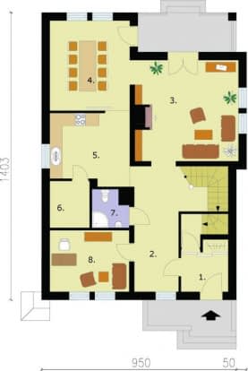 Rzut projektu DON BENITO - Parter