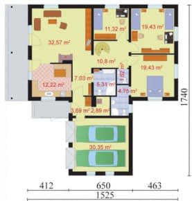 Rzut projektu SANTA FE - Przyziemie