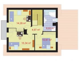 Rzut projektu SANTA CRUZ - Poddasze