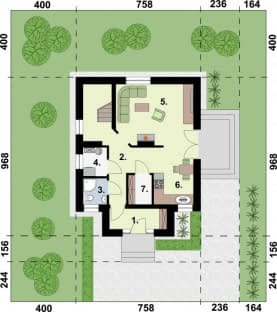 Rzut projektu LA PAMPA - Rzut przyziemia