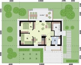 Rzut projektu LA PALMA dom letniskowy - Rzut parteru
