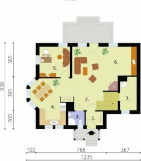Rzut projektu MANILA - Parter