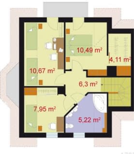 Rzut projektu SPARTA - BLIŹNIAK (jeden segment) - Segment A - poddasze