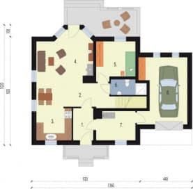 Rzut projektu MAKAO - Rzut parteru