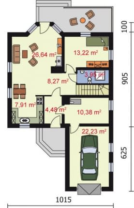 Rzut projektu MALIBU - Rzut przyziemia