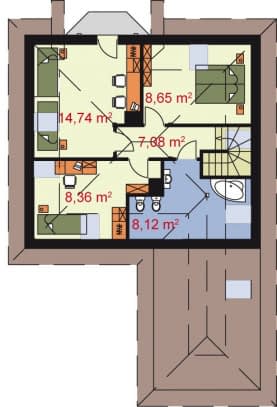 Rzut projektu MALIBU - Rzut poddasza