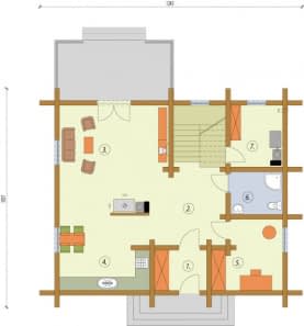 Rzut projektu SANTA CRUZ bale - Rzut przyziemia
