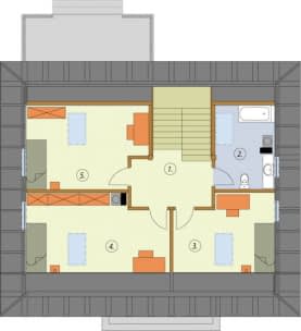 Rzut projektu SANTA CRUZ bale - Rzut poddasza