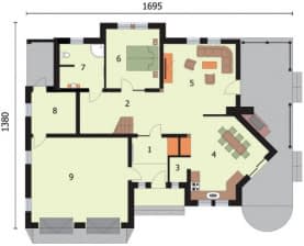 Rzut projektu BIBIONE - Rzut przyziemia