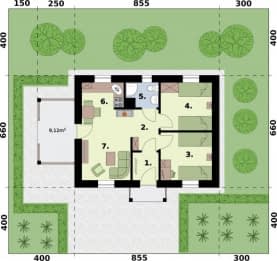 Rzut projektu BAYAMO 2 dom letniskowy - Rzut przyziemia