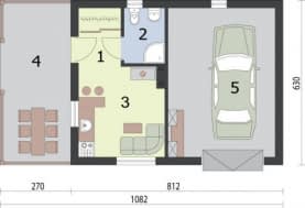 Rzut projektu BAHIA dom letniskowy - Rzut przyziemia
