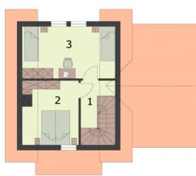 Rzut projektu OKLAHOMA 2 dom letniskowy z poddaszem - Rzut poddasza