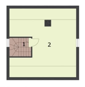 Rzut projektu SYDNEY dom letniskowy z poddaszem użytkowym - Rzut poddasza