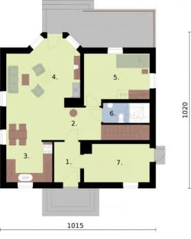 Rzut projektu MALIBU 2 - Rzut przyziemia