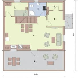 Rzut projektu ONTARIO z płazów drewnianych - Rzut przyziemia