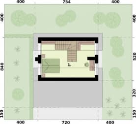 Rzut projektu BARI dom letniskowy z poddaszem - Rzut poddasza