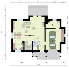 Rzut projektu DAVOS - Rzut przyziemia