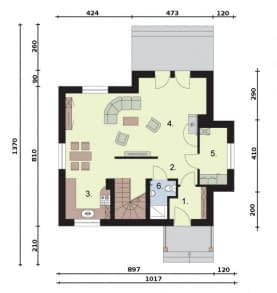 Rzut projektu MILUZA - Rzut   przyziemia