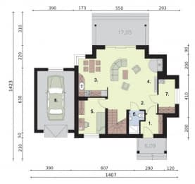 Rzut projektu LUBEKA - Rzut przyziemia