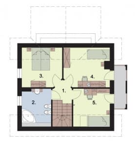 Rzut projektu LUBEKA - Rzut poddasza