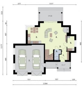 Rzut projektu BRUNEI - Rzut przyziemia