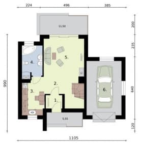 Rzut projektu ROSARIO - Rzut przyziemia