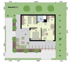 Rzut projektu GRENADA dom letniskowy - Rzut przyziemia WARIANT D