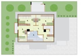Rzut projektu ATLANTA szkielet drewniany - Rzut poddasza