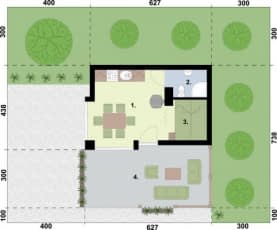 Rzut projektu PALMAS dom letniskowy - Rzut parteru