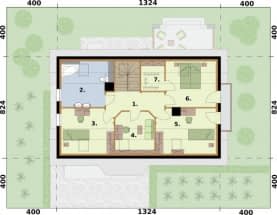 Rzut projektu LAMIA szkielet drewniany - Rzut poddasza
