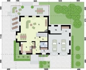 Rzut projektu HALIFAX - Rzut parteru