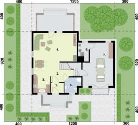 Rzut projektu PALANKA 2 - Rzut przyziemia