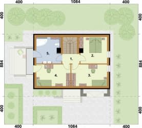 Rzut projektu KATANIA 2 szkielet drewniany, dom jednorodzinny z poddaszem użytkowym - Rzut poddasza