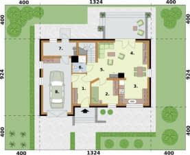 Rzut projektu LAMIA 2 szkielet drewniany - Rzut przyziemia