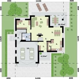 Rzut projektu LIZBONA - Rzut parteru