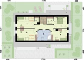 Rzut projektu LAMIA 3 - Rzut poddasza