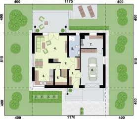 Rzut projektu TRYPOLIS 2 - Rzut przyziemia