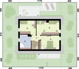 Rzut projektu TRYPOLIS 2 - Rzut poddasza