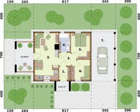 Rzut projektu AWINION dom letniskowy szkielet drewniany - Rzut przyziemia