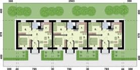 Rzut projektu TORONTO 2 C dom mieszkalny (zabudowa szeregowa) - Rzut przyziemia