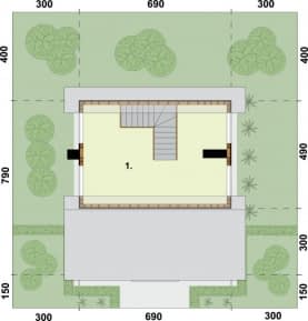 Rzut projektu BARI dom letniskowy z poddaszem szkielet drewniany - Rzut poddasza