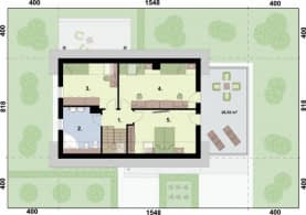 Rzut projektu TRYPOLIS 3 szkielet drewniany - Rzut poddasza