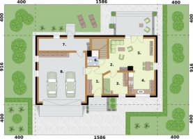 Rzut projektu LAMIA 3 szkielet drewniany - Rzut przyziemia