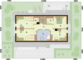 Rzut projektu LAMIA 3 szkielet drewniany - Rzut poddasza