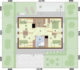 Rzut projektu LAMIA 4 szkielet drewniany - Rzut poddasza