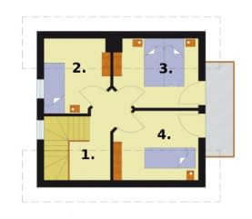 Rzut projektu ORLEAN dom letniskowy z poddaszem szkielet drewniany - Rzut poddasza