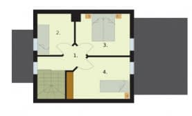 Rzut projektu ORLEAN 3 dom letniskowy z poddaszem szkielet drewniany - Rzut poddasza