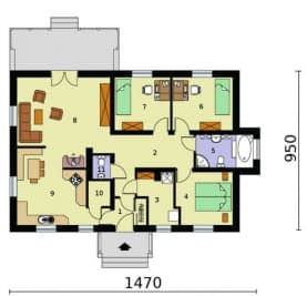 Rzut projektu ELDORADO szkielet drewniany - Rzut przyziemia