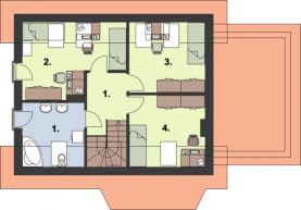 Rzut projektu MAREA szkielet drewniany - Rzut poddasza